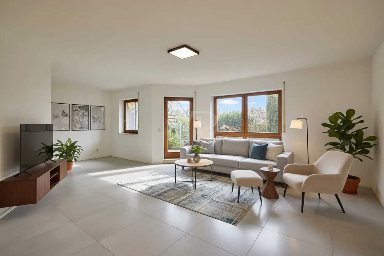 Gepflegte EG-Wohnung mit großer Terrasse und Grünfläche