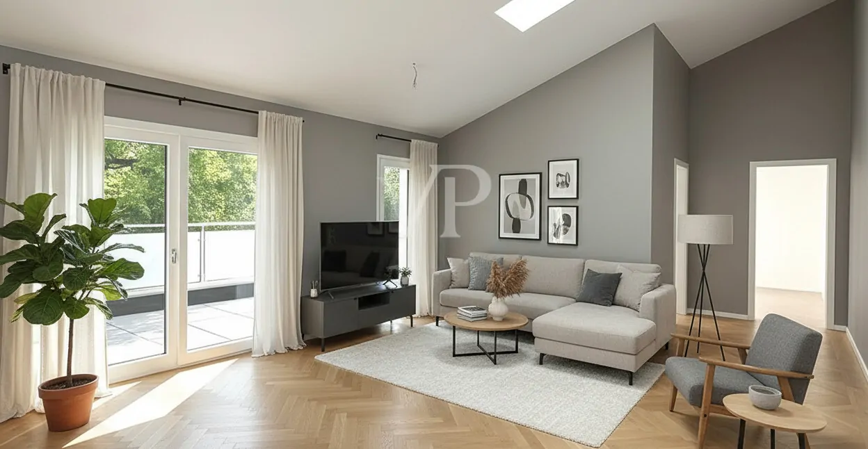 großzügiger Wohnbereich  KI generiertes Bild