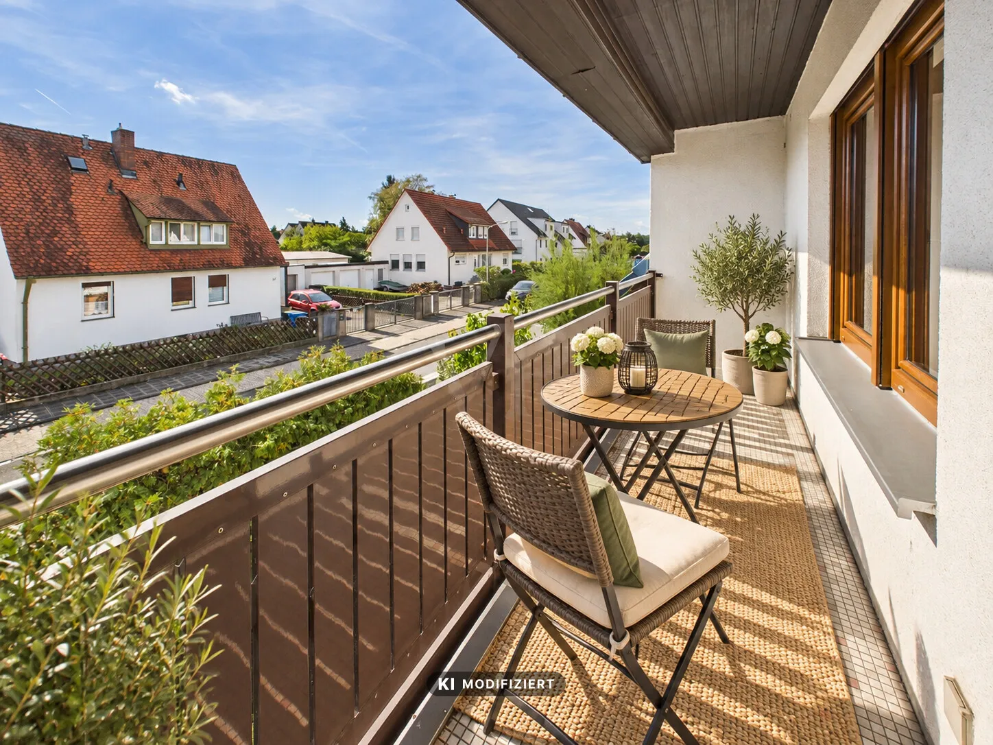 Balkon (KI möbiliert)