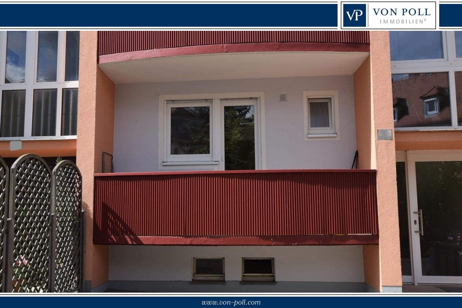 Vermietete 2-Zimmer-Wohnung im Hochparterre eines 8-Parteienhauses mit Balkon und Stellplatz