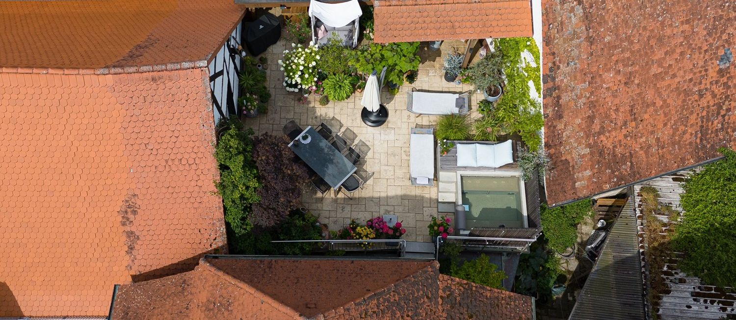 Luftbild Dachterrasse / Scheune