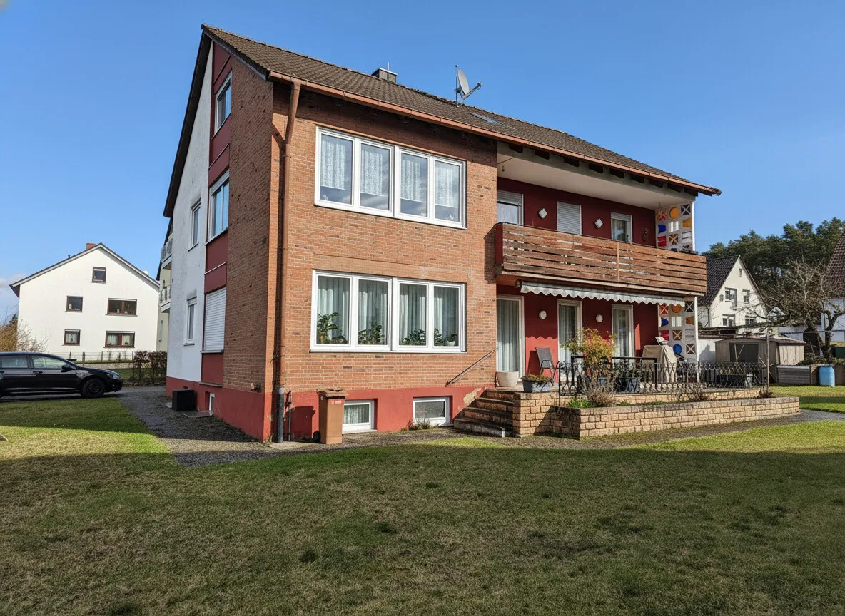 Modernisiertes Mehrfamilienhaus mit Garten und Garagen – Nähe Dinkelsbühl