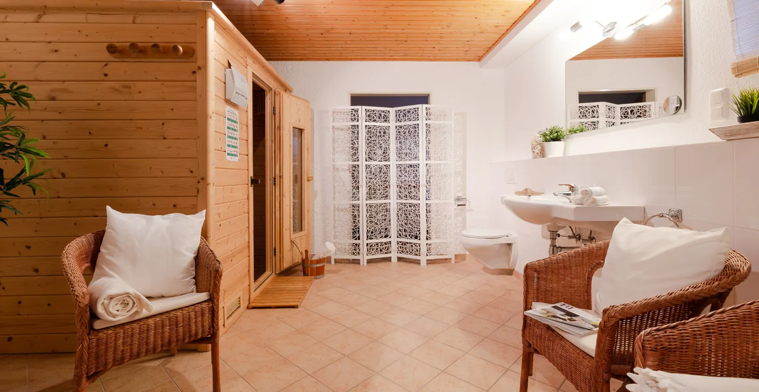 Sauna / Wellnessbereich im Gartengeschoss