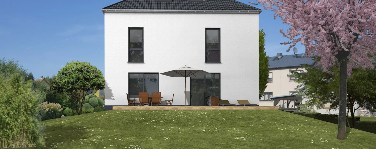 Außenansicht mit Gartenblick