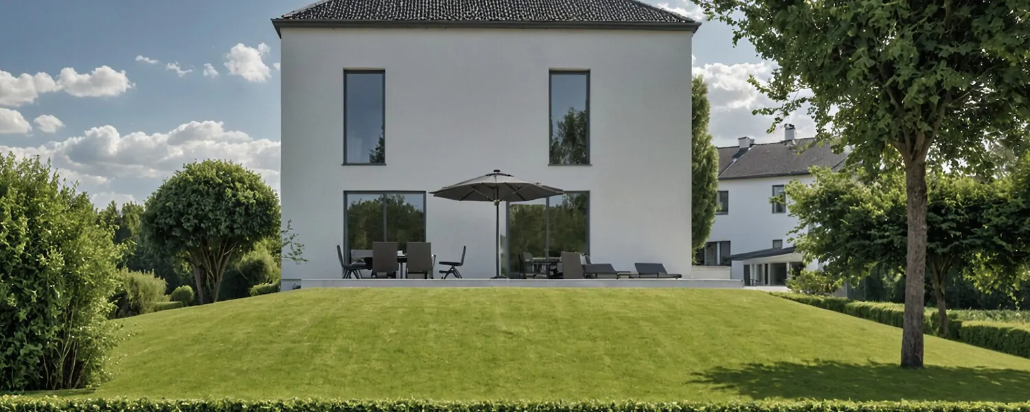 Außenansicht mit Gartenblick