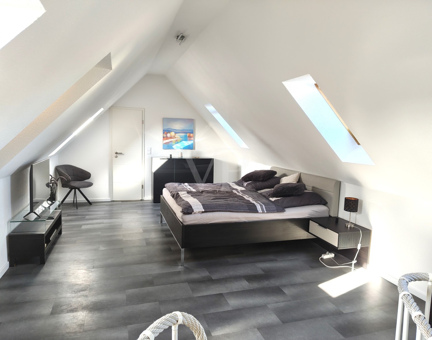 Schlafbereich mit Bad en suite ( Duschbad)