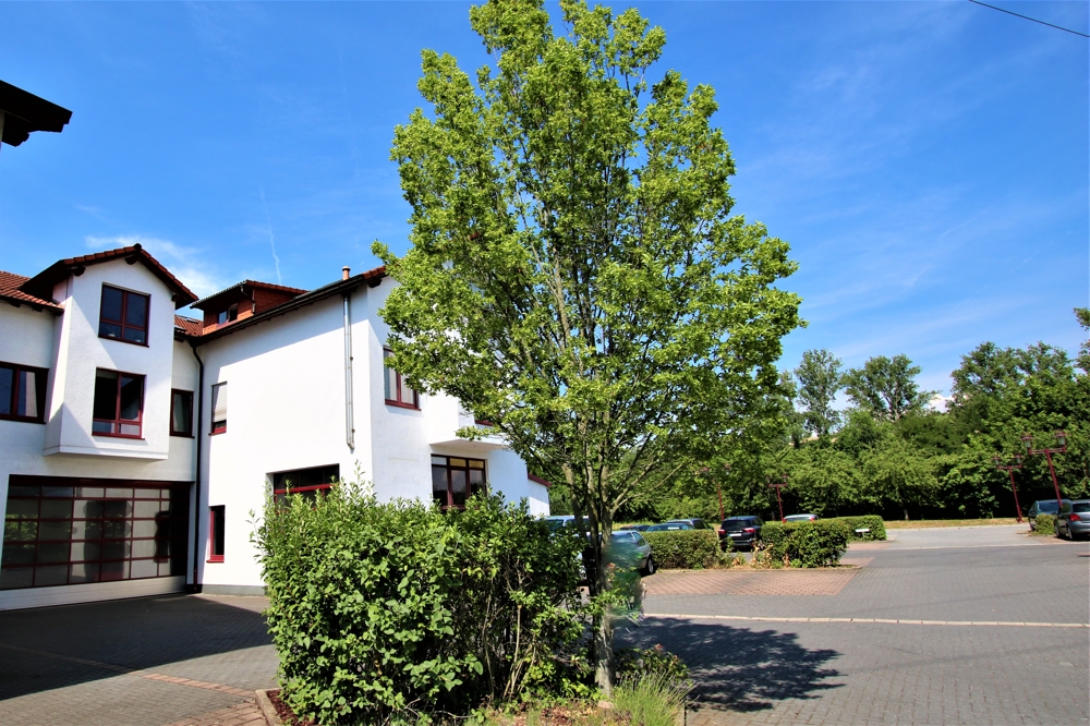 Ansicht mit Parklätzen