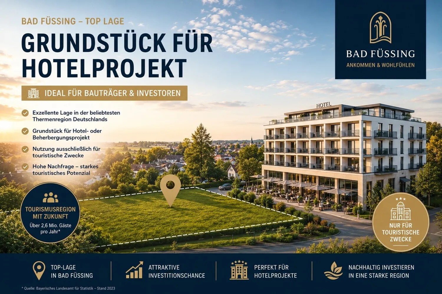 Grundstück für Hotelneubau in Top-Lage von Europas größtem Kurort
Bad Füssing