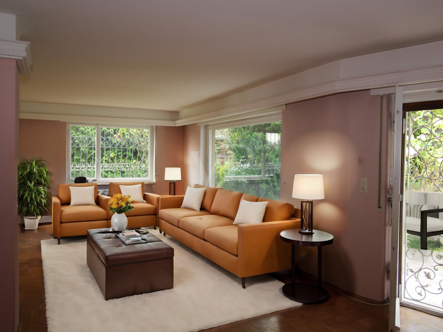 Wohnzimmer eingerichtet
