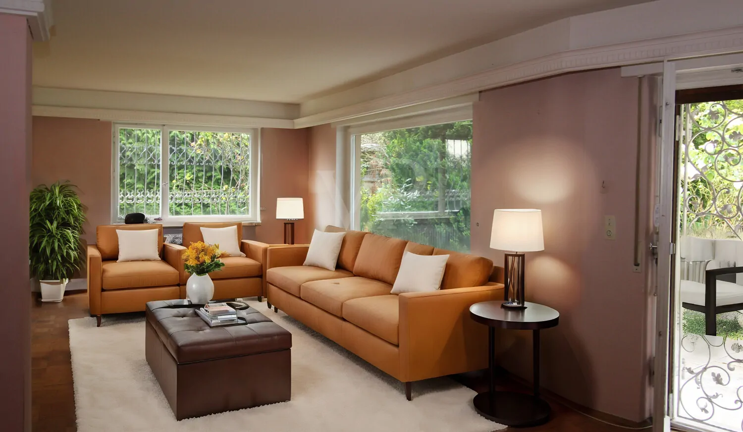 Wohnzimmer eingerichtet