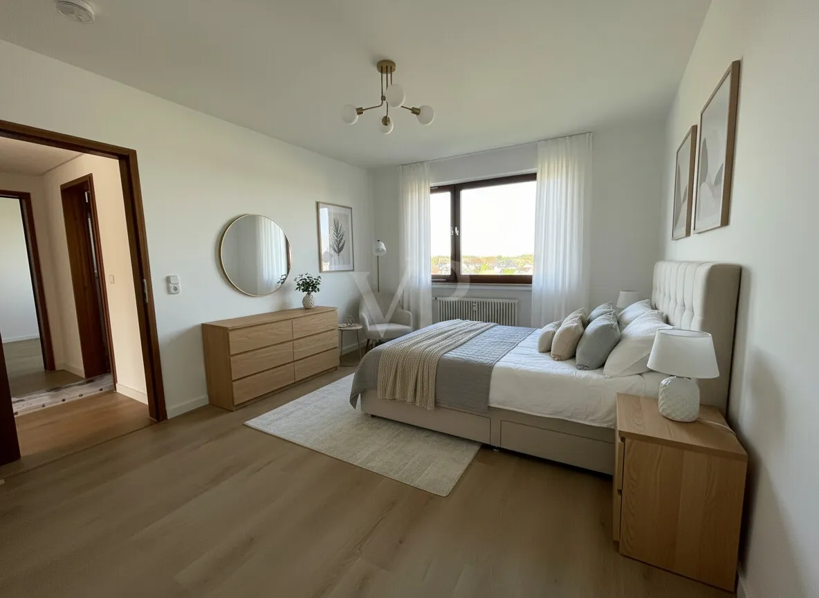 Schlafzimmer mit  Einrichtungsbeispiel
