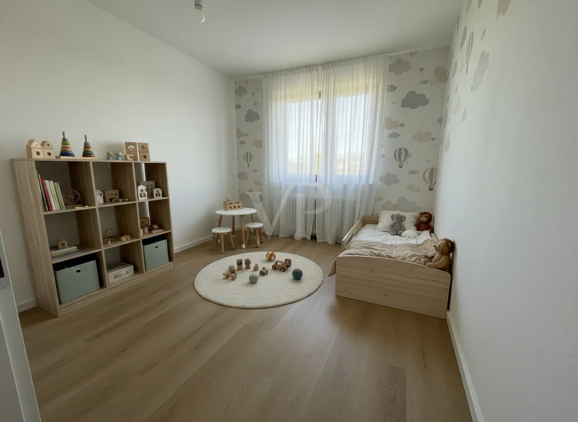 Schlafzimmer mit Einrichtungsbeispiel