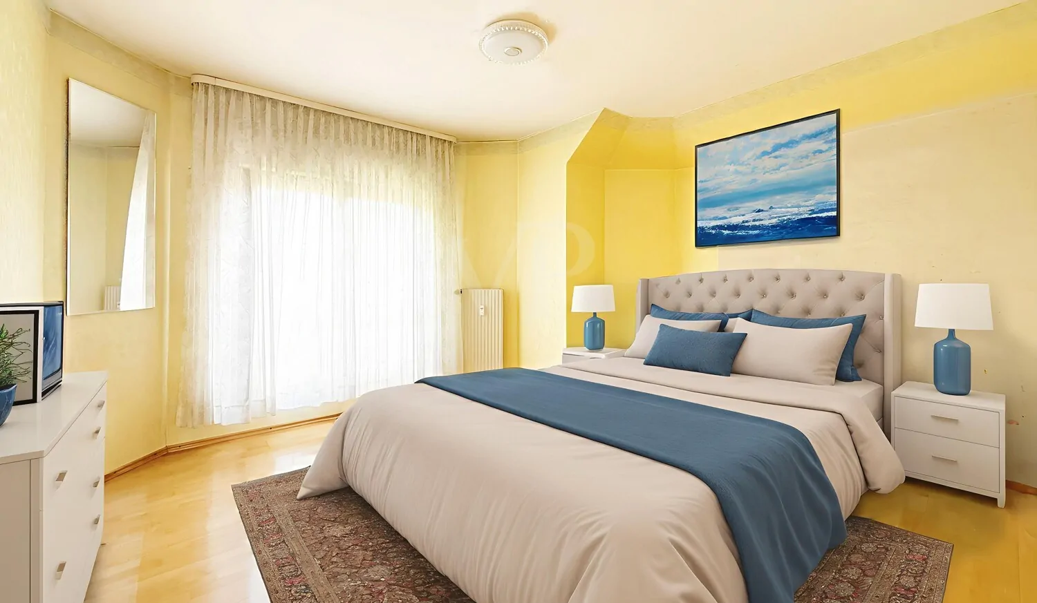 Schlafzimmer mit Möblierungsbeispiel