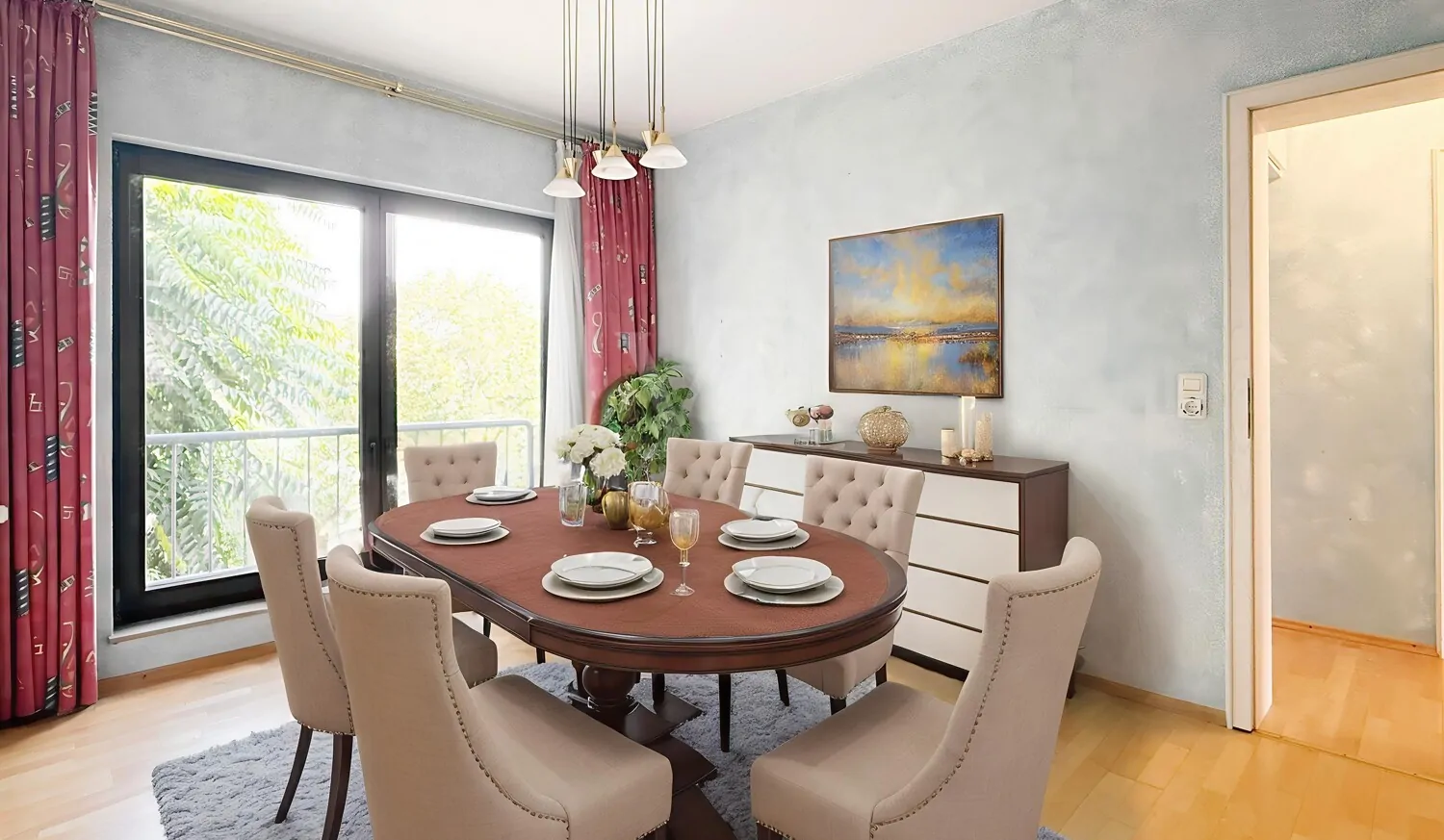 Essbereich mit Möblierungsbeispiel