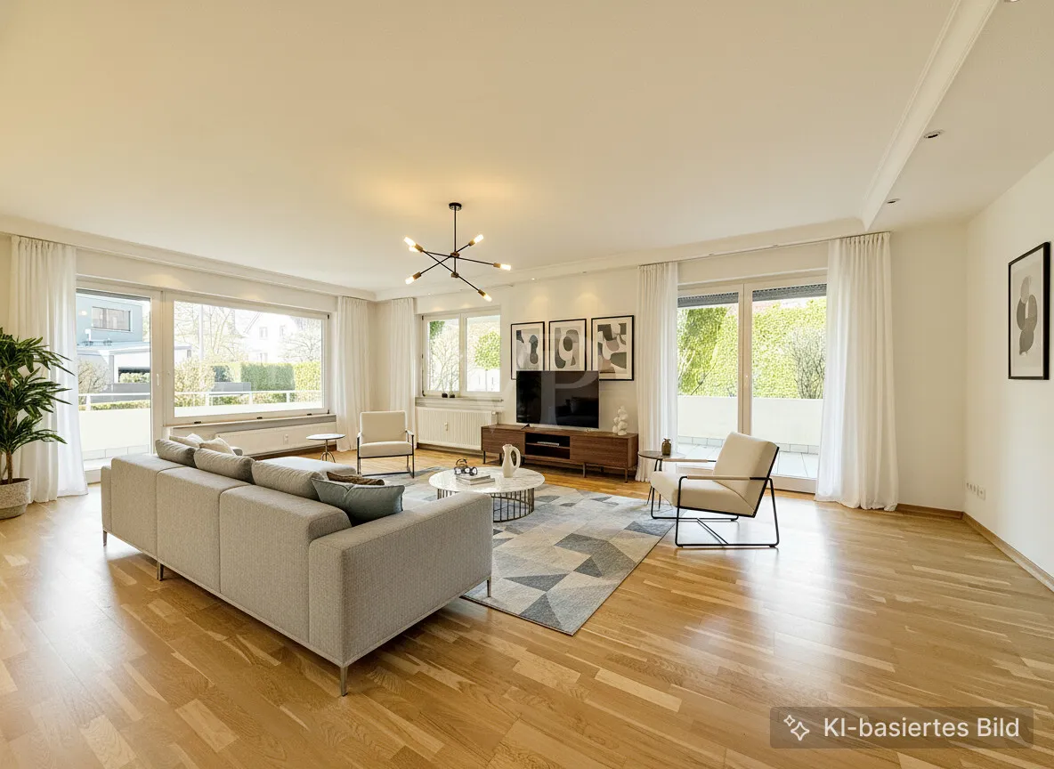 Wohnzimmer Ansicht I - Möblierungsbeispiel