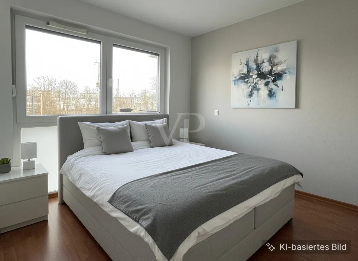 Schlafzimmer mit Einrichtungsbeispiel