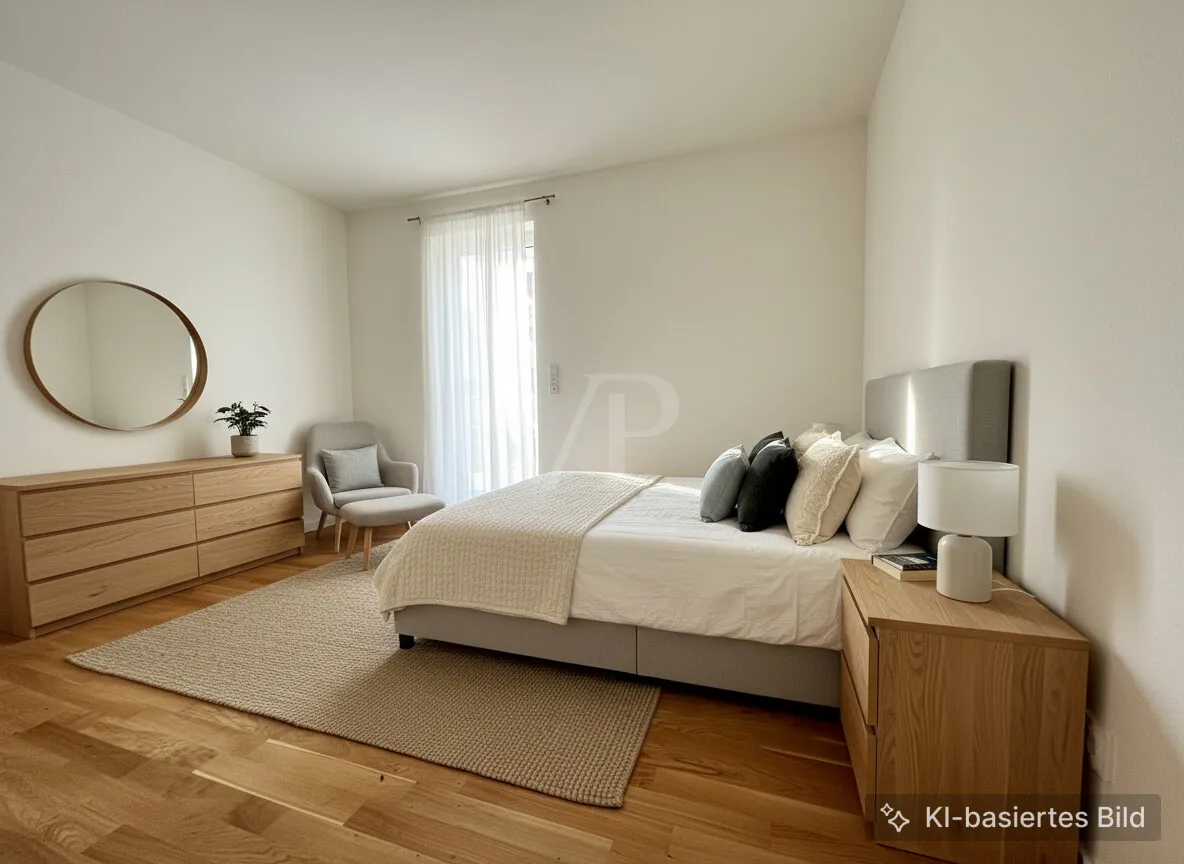Schlafzimmer mit Ausgang auf den Balkon Neu