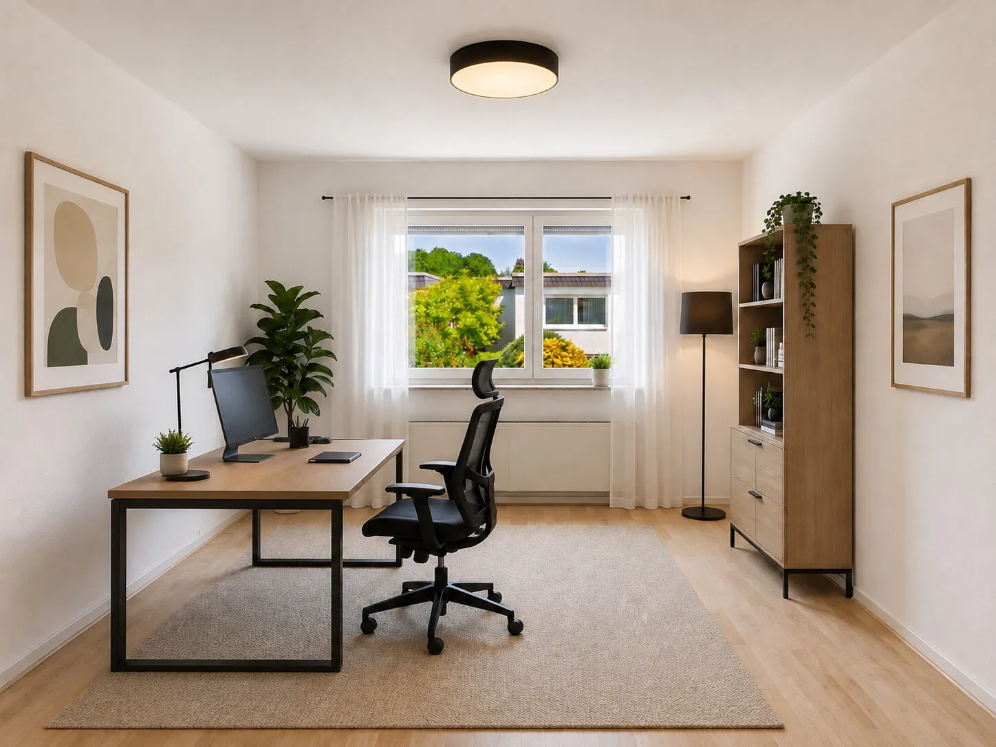 KI generiert: Arbeitszimmer