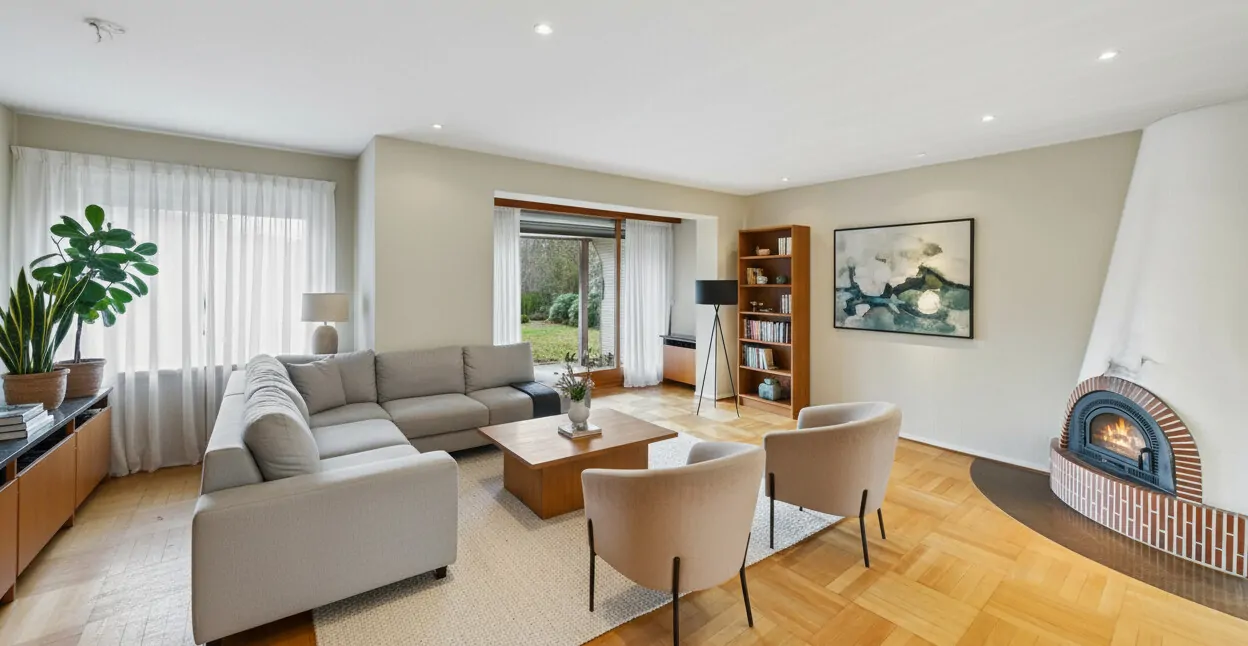 Wohnzimmer KI-Homestaging