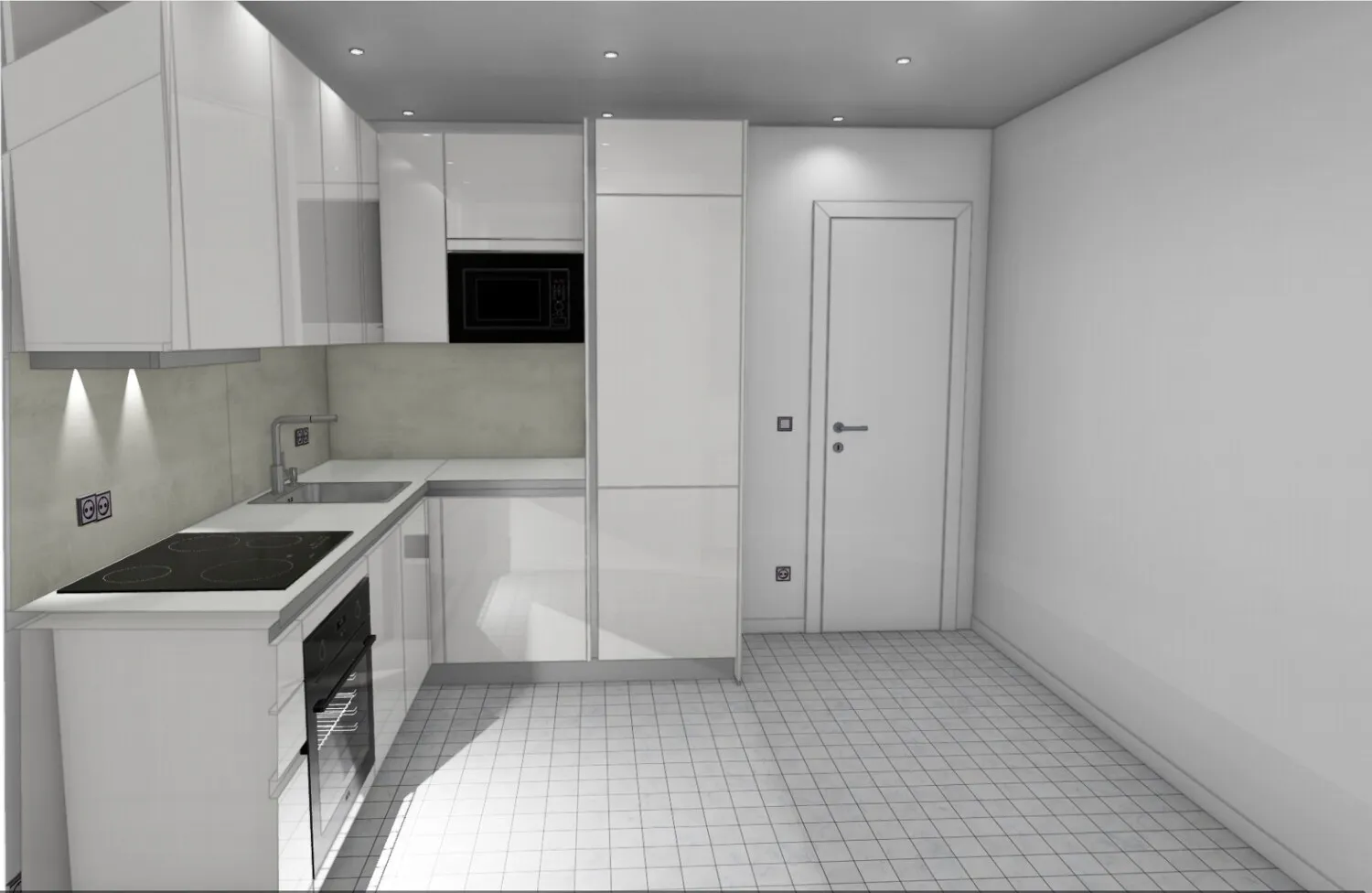 neue Einbau-Küche als Rendering