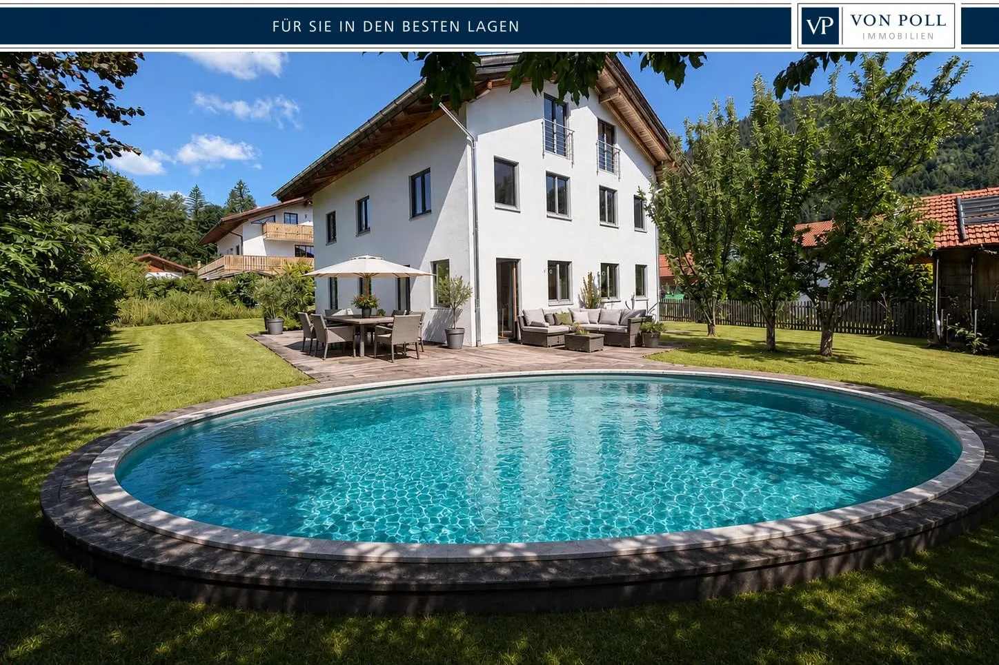 Exklusives Einfamilienhaus in Bestlage mit Bergblick und sonnigem Grundstück, Pool& Energieklasse A+
