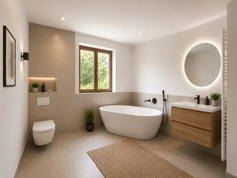 Badezimmer Obergeschoss-Idee unterstützt durch Ki