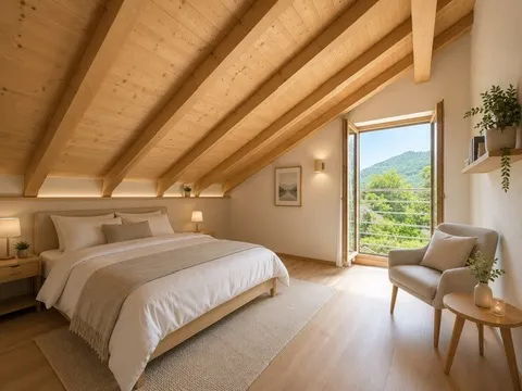 Schlafzimmer Dachgeschoss -Idee unterstützt durch KI