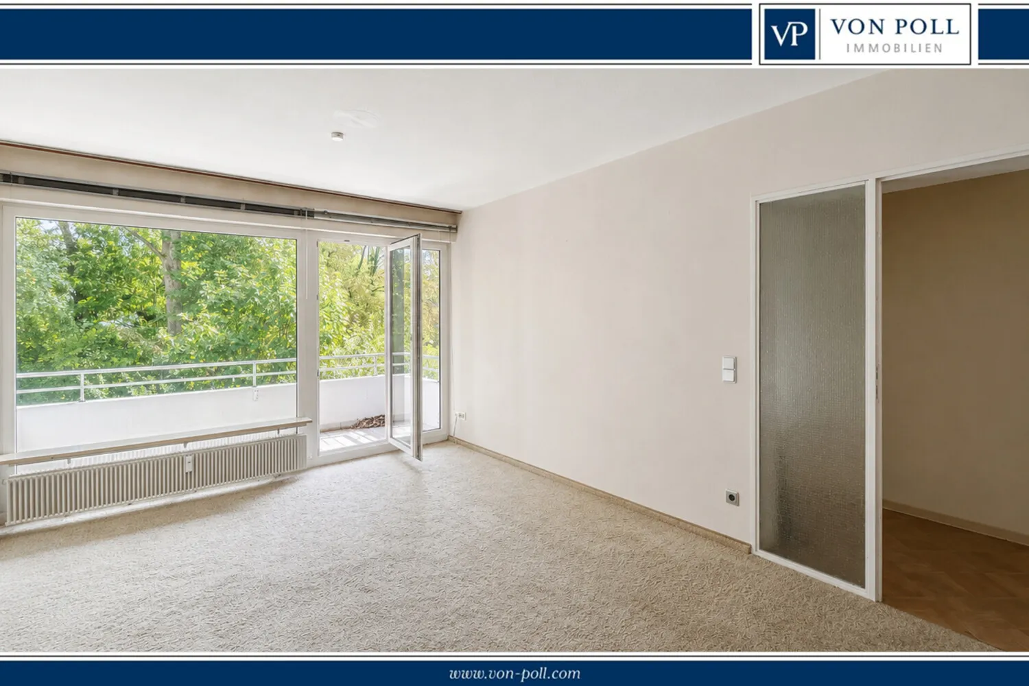 Gut aufgeteilte Etagenwohnung mit Balkon und Blick ins Horbachtal.