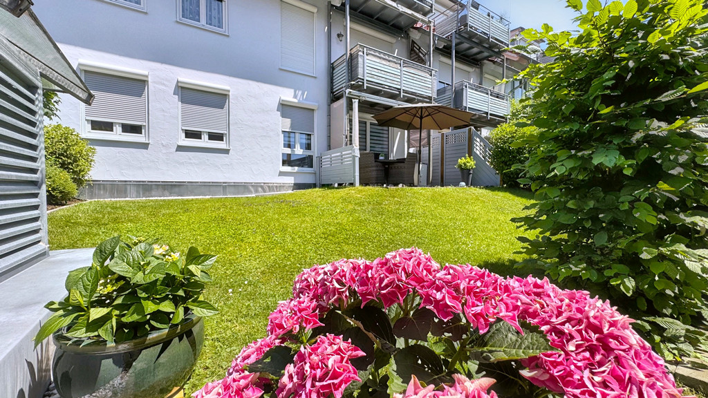 Garten mit Blick auf die Wohnung