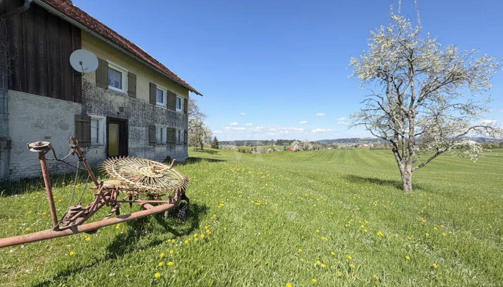 Resthof mit Landschaft