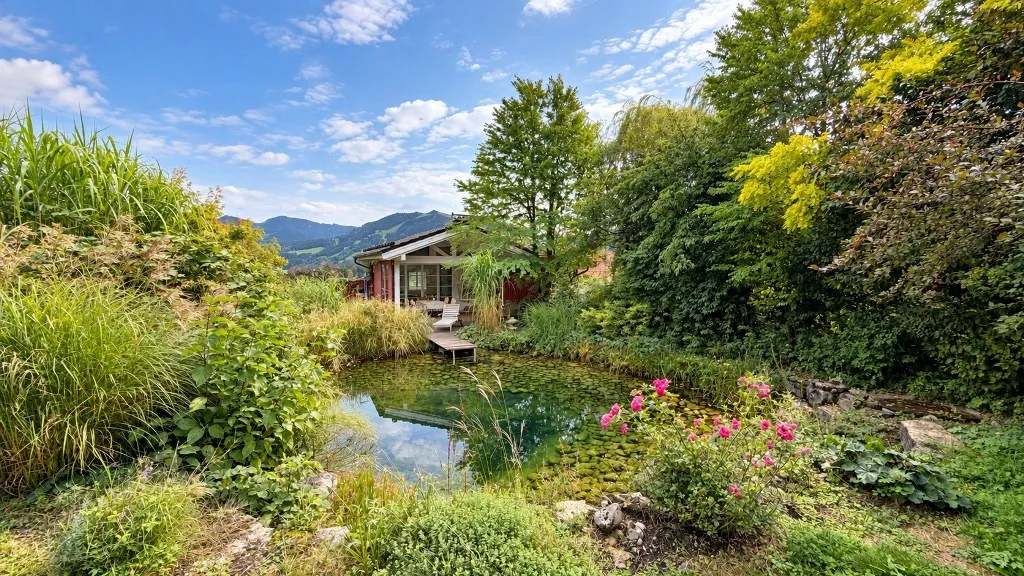 Gartenatelier mit Schwimmteich