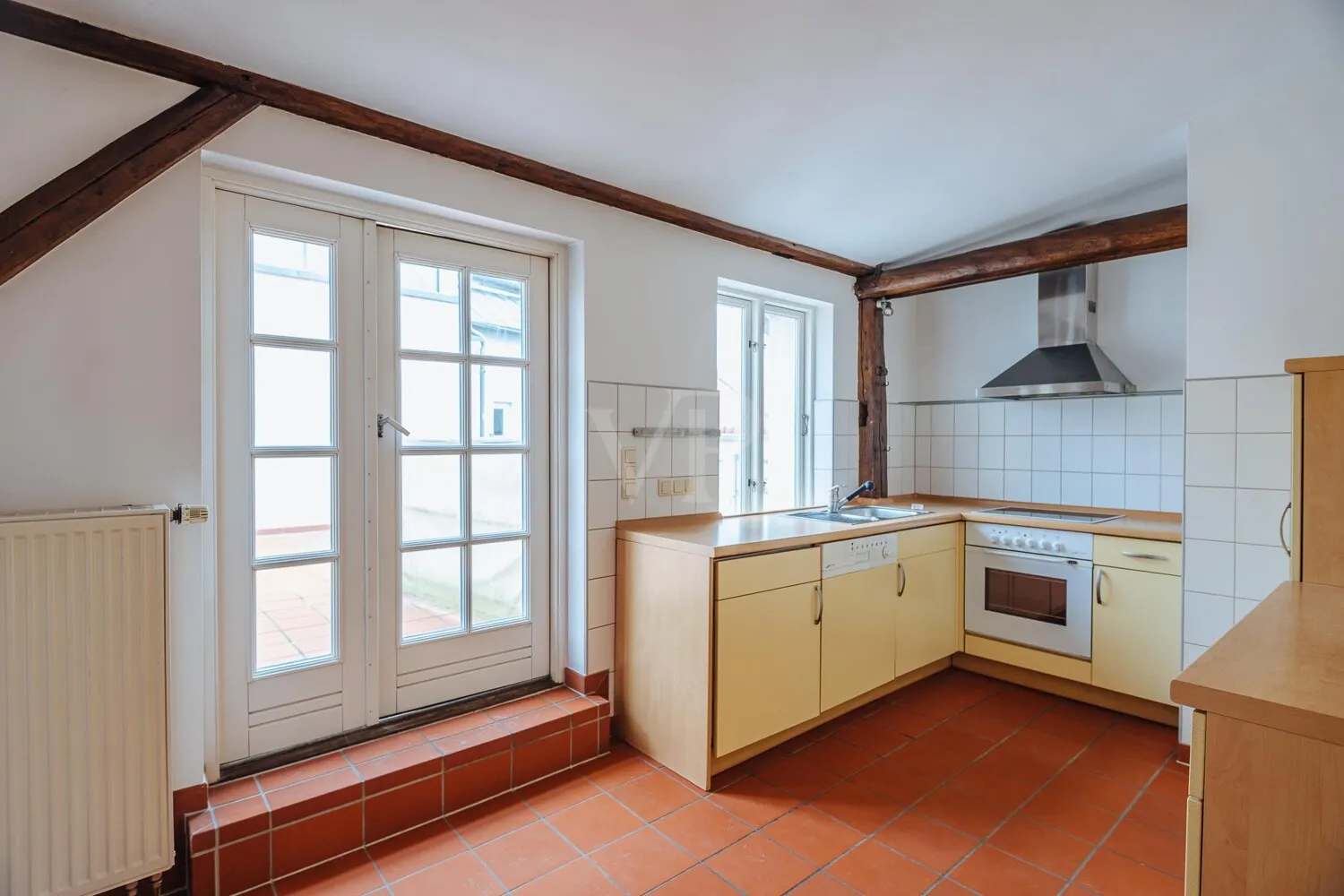 Penthouse Küche mit Terrassenzugang