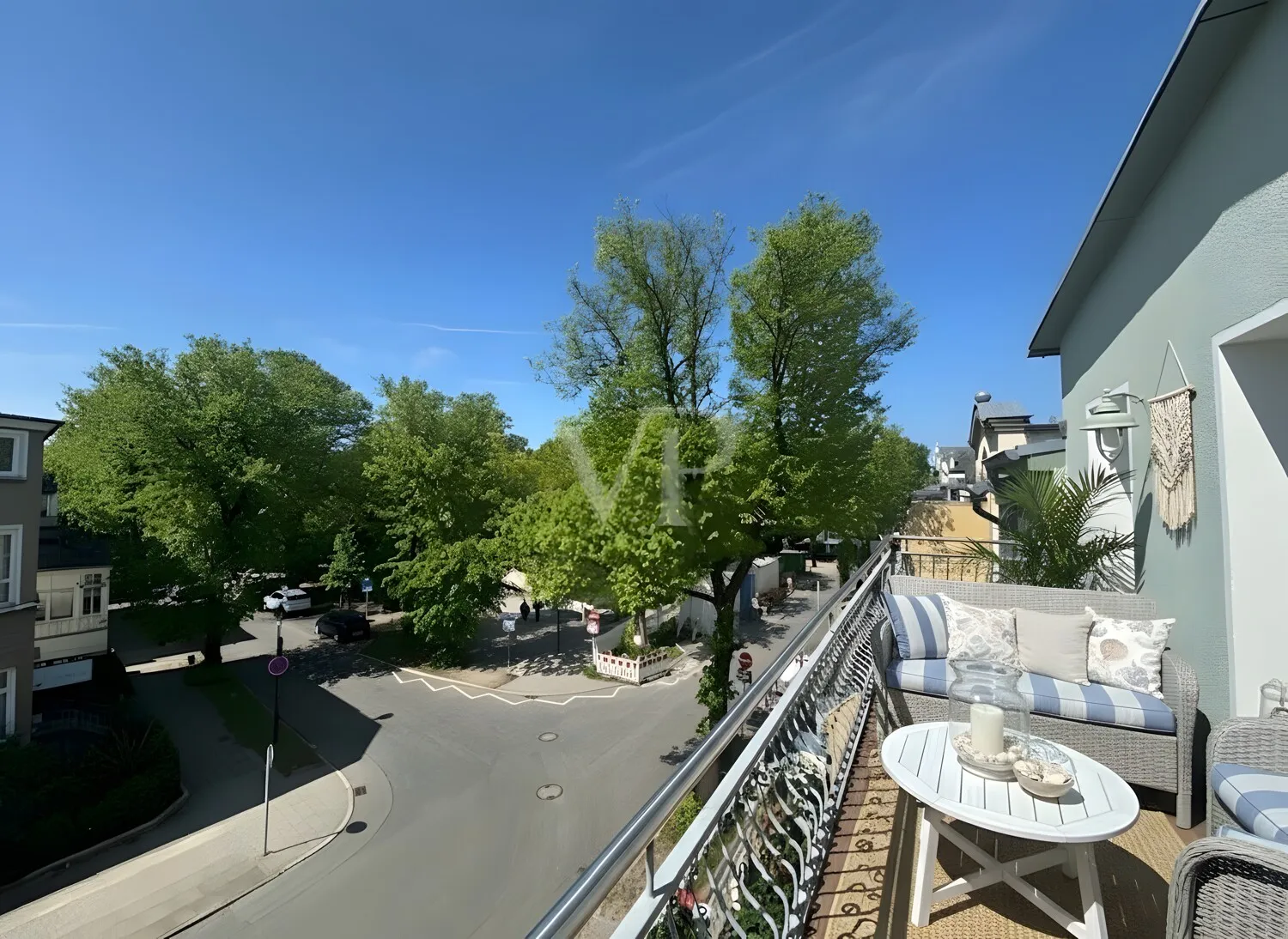 Ferienwohnung Balkon Richtung Kurpark