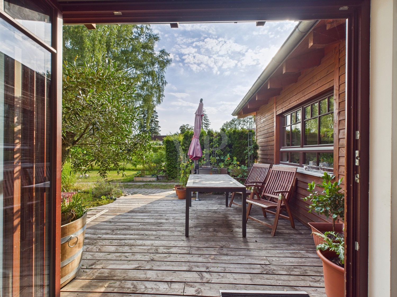 Austritt auf die Terrasse