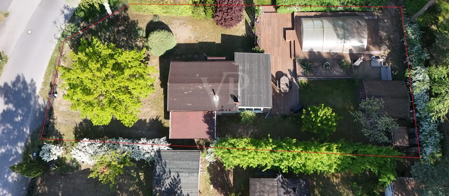 Drohnenfoto mit Teilungsentwurf