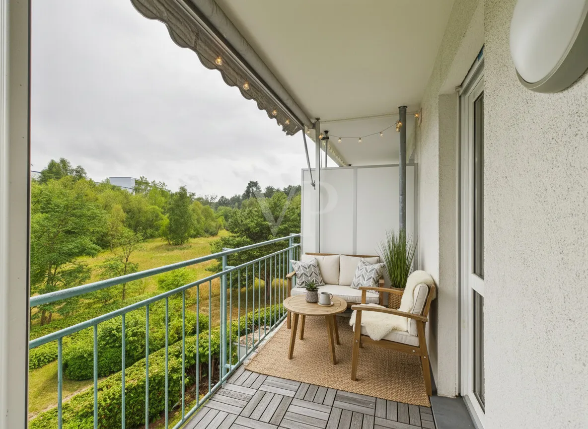 Überdachter Balkon - Einrichtungs-Beispiel