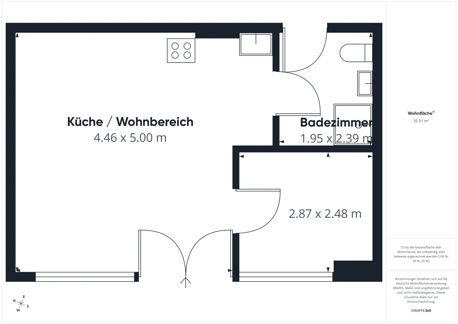 Neuwertiges 2-Raum Apartment mit EBK im Stadtzentrum von Mittenwalde - Foto 1