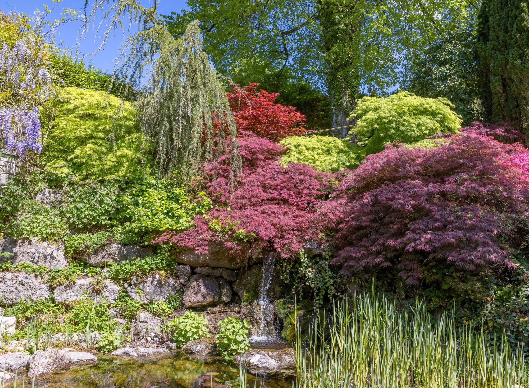 Gartenanlage m. Wasserfall