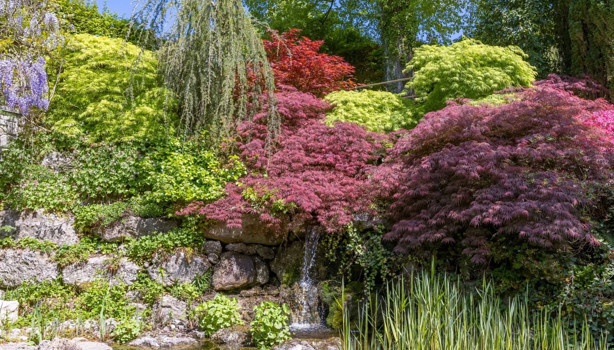 Gartenanlage m. Wasserfall