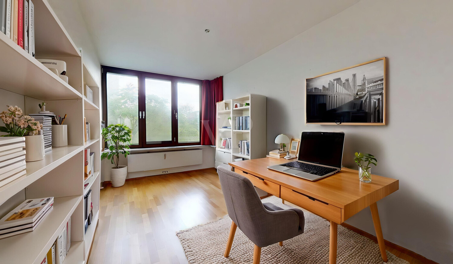 Wohnbeispiel Arbeitszimmer mit KI eingerichtet
