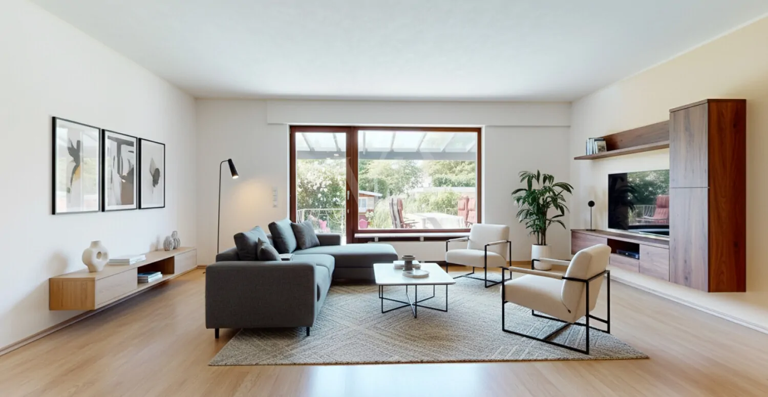 Wohnbeispiel Wohnbereich - mit KI eingerichtet