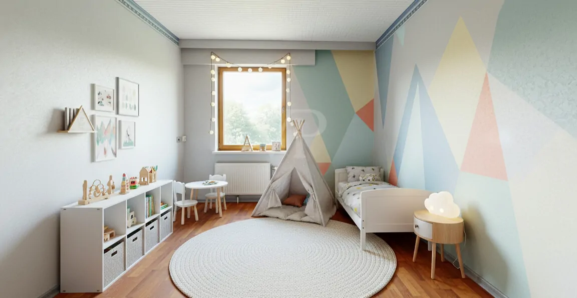 Wohnbeispiel Kinderzimmer OG - mit KI eingerichtet