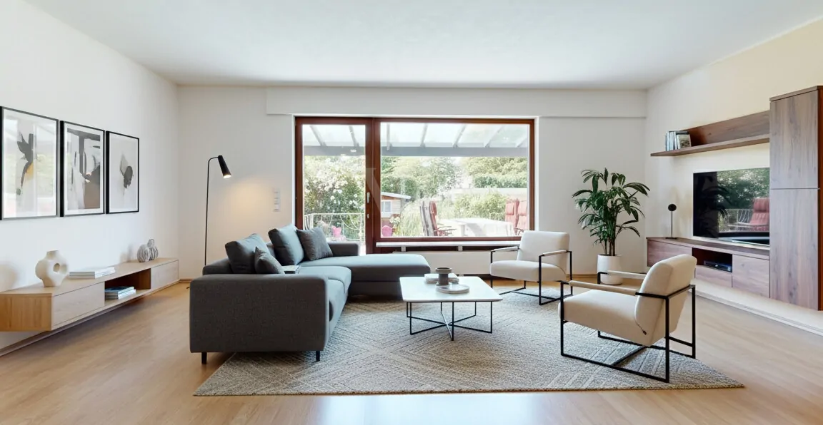 Wohnbeispiel Wohnbereich - mit KI eingerichtet