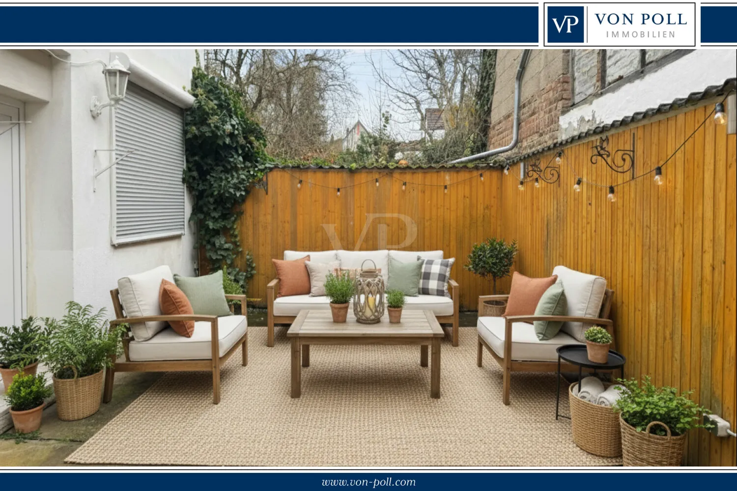 Wohnbeispiel Innenhof Gestaltung KI