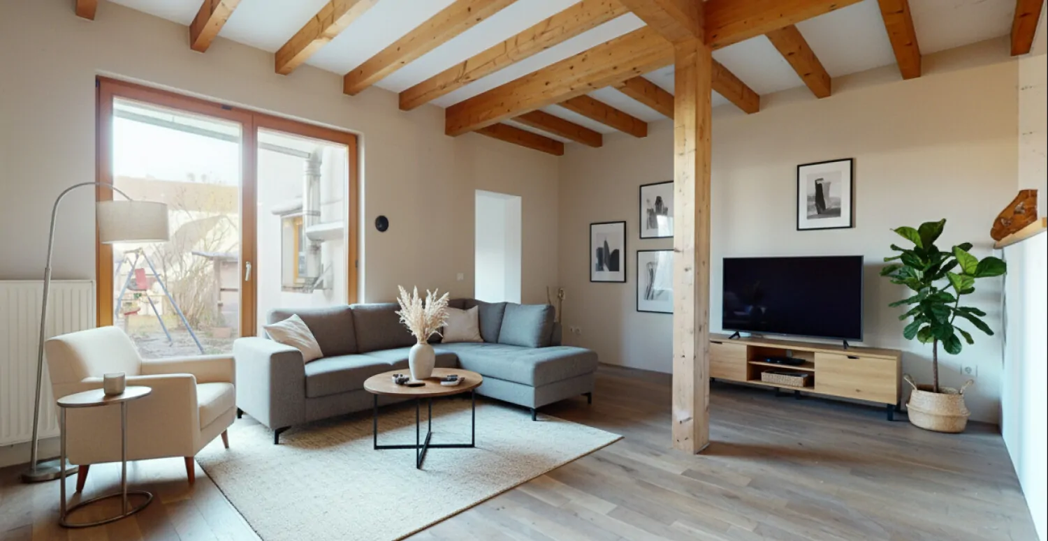 Wohnbeispiel Wohnbereich mit KI eingerichtet