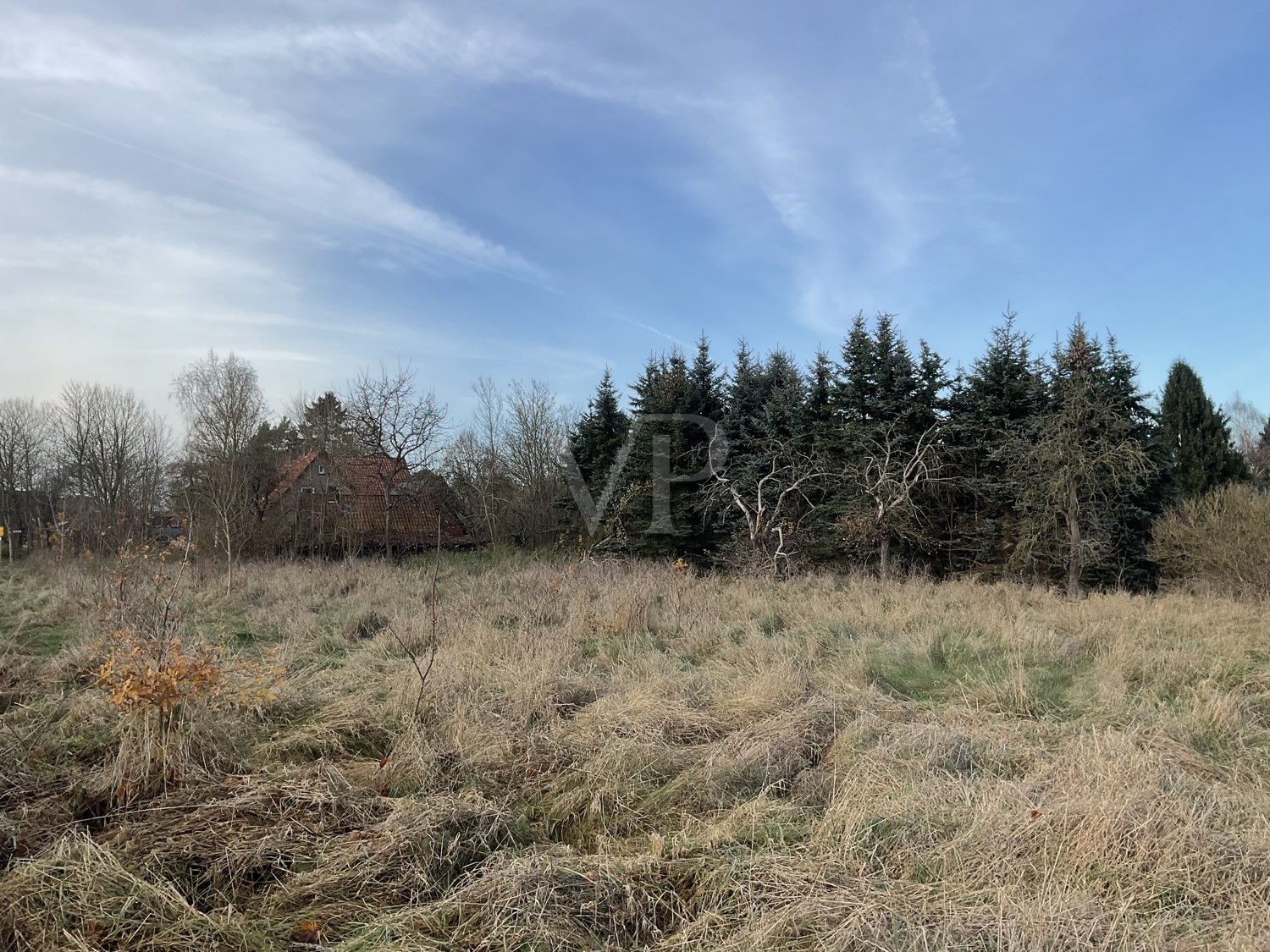 Grundstück mit Blick zum Haus