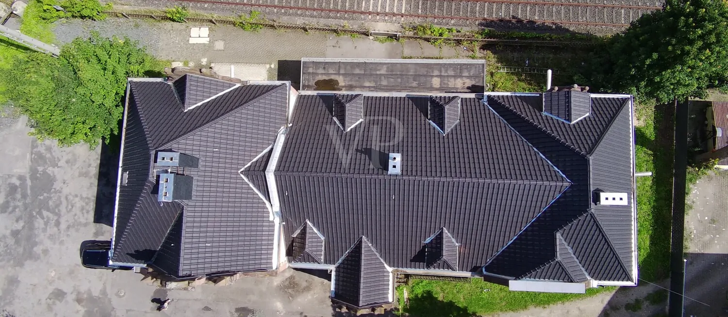 Vogelperspektive des Gebäudes