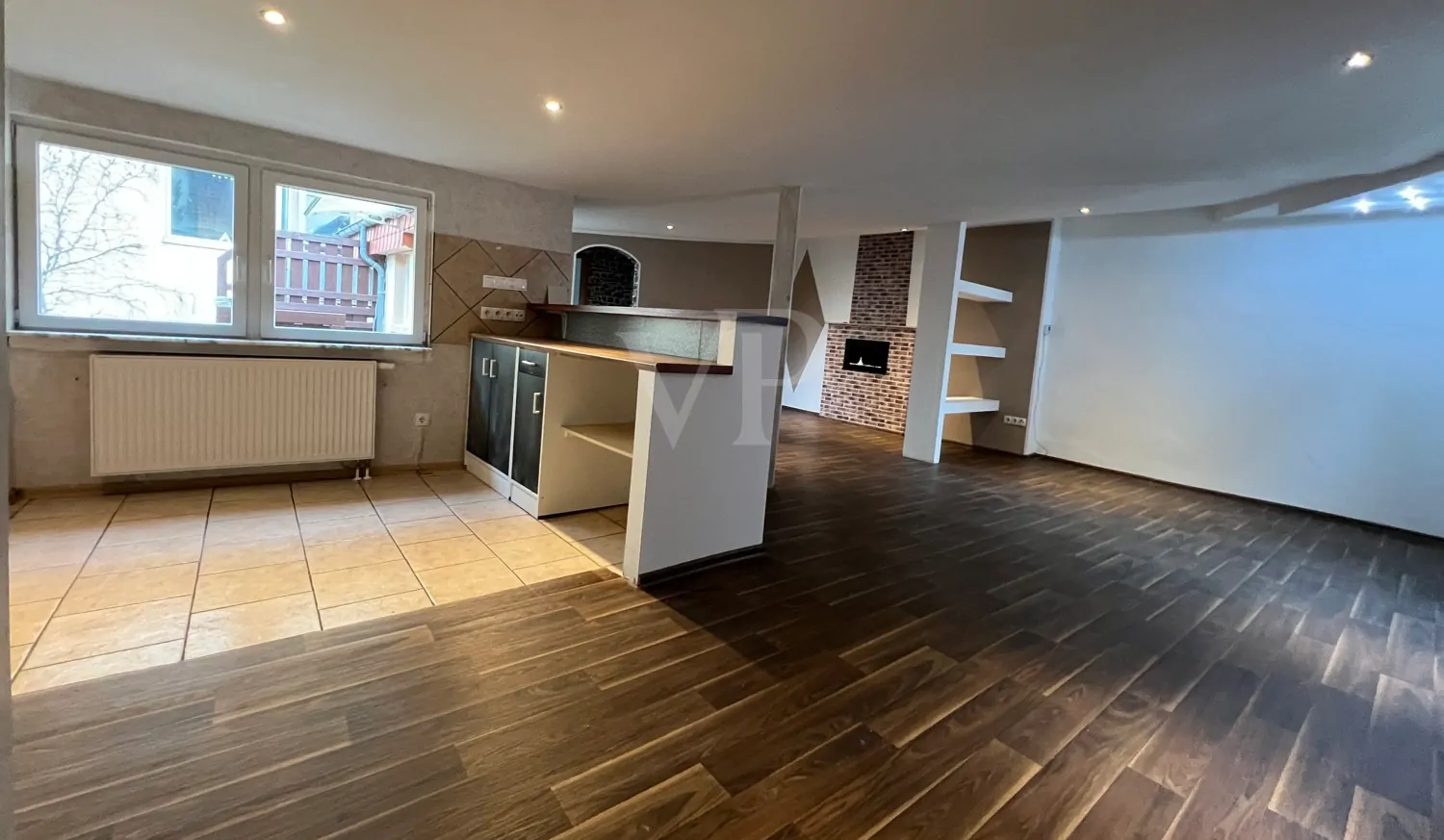 Blick Küche-Essen-Wohnbereich