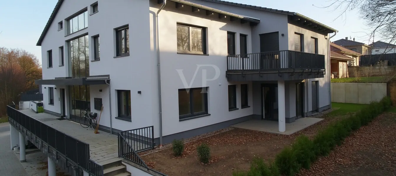 Neubauwohnung im Erdgeschoss mit Blick ins Grüne