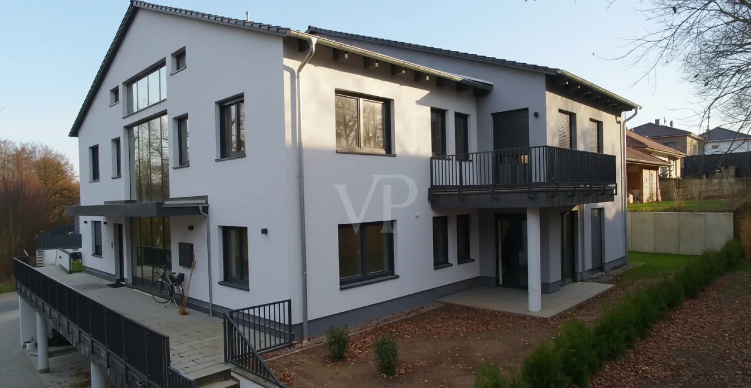 Neubauwohnung im Erdgeschoss mit Blick ins Grüne